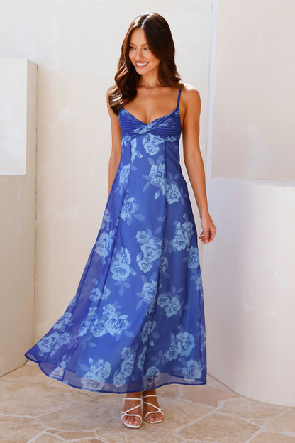 Vestido Longo Spring Forward — Azul
