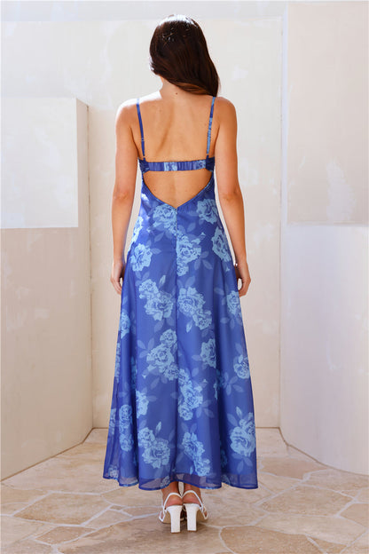 Vestido Longo Spring Forward — Azul