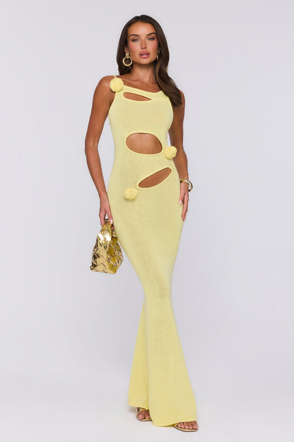 Vestido Longo em Tricô Wild Aura — Amarelo