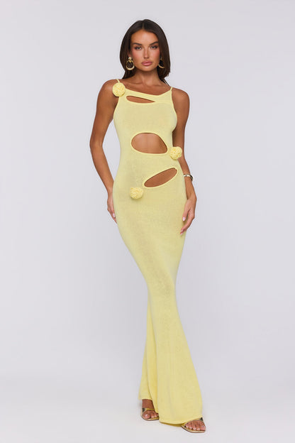 Vestido Longo em Tricô Wild Aura — Amarelo