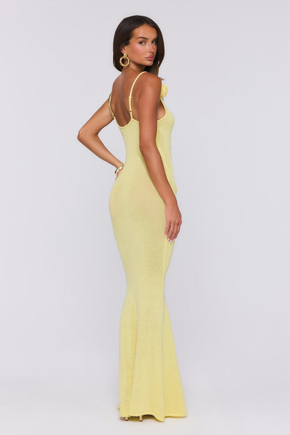 Vestido Longo em Tricô Wild Aura — Amarelo