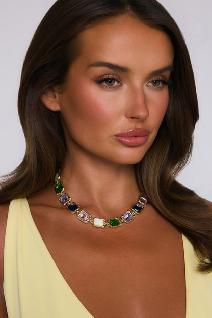 Colar Pretty Glow — Dourado Multicolorido