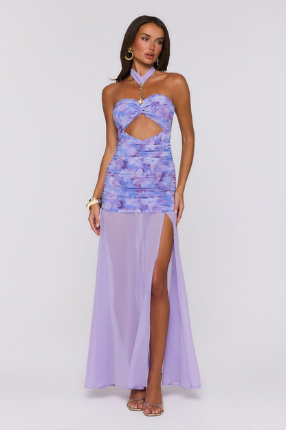 Vestido longo halter Lilac Whisper — Lilás