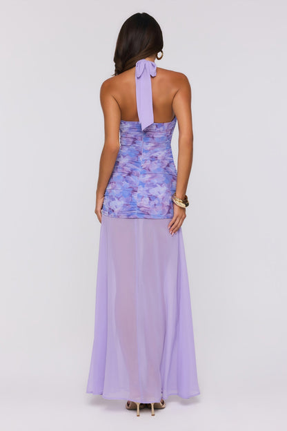 Vestido longo halter Lilac Whisper — Lilás