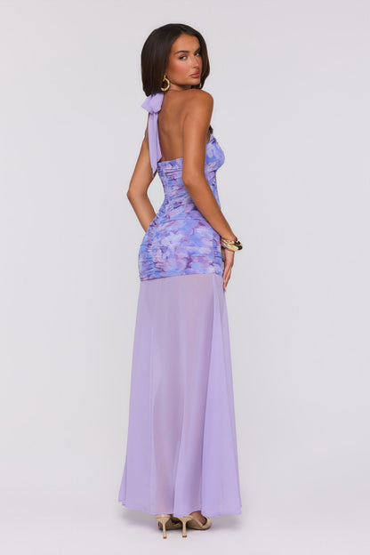 Vestido longo halter Lilac Whisper — Lilás