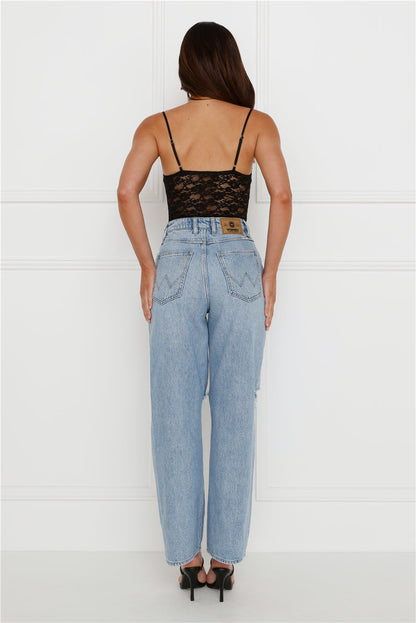 Body de Renda Promise Please — Preto