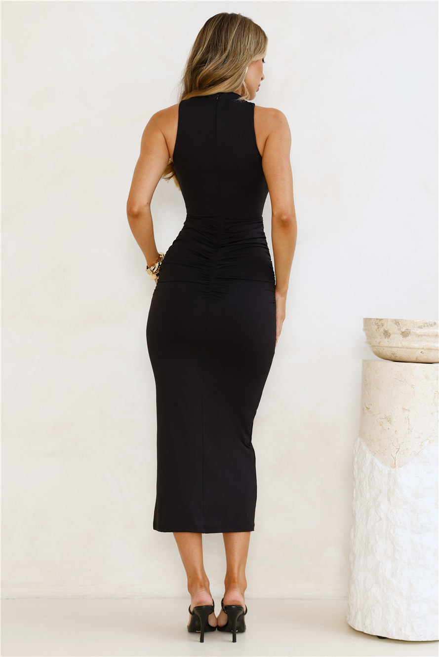 Vestido midi Paixão por Você — Preto