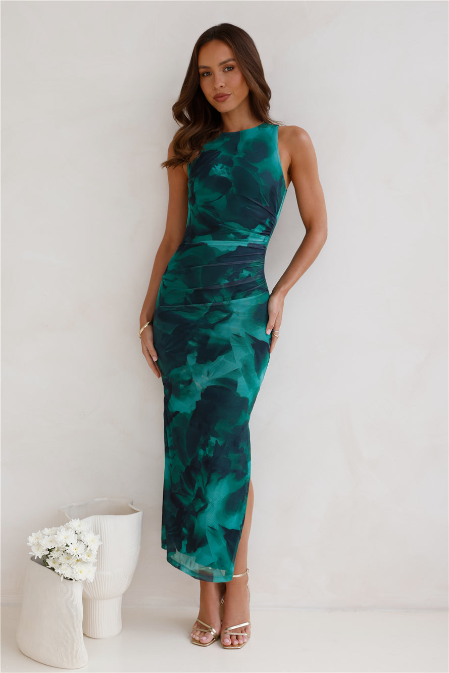 Vestido Longo de Tule para Festa - Verde