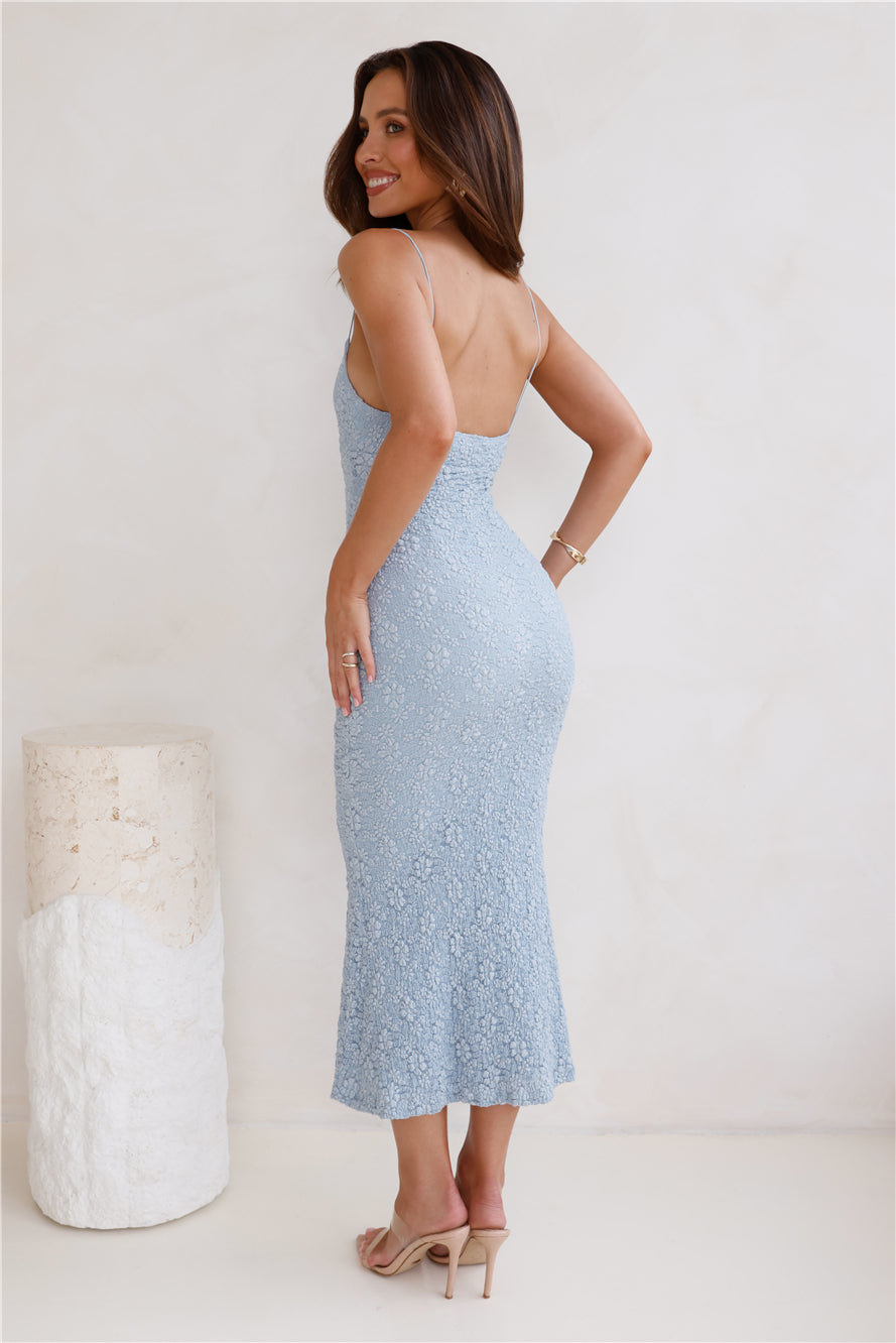 Vestido Midi em Tule Atlantic Waters — Azul