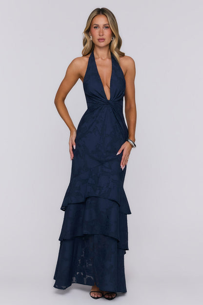 Vestido Longo Halter Take The Chance — Marinho