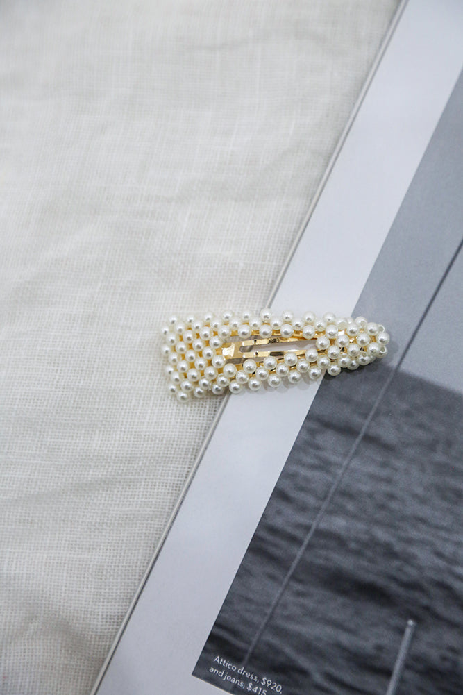 Jaxton Presilha de Cabelo com Pérolas — Branco