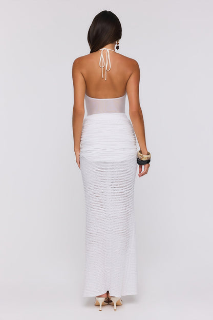 Blanco — Vestido midi frente-única branco