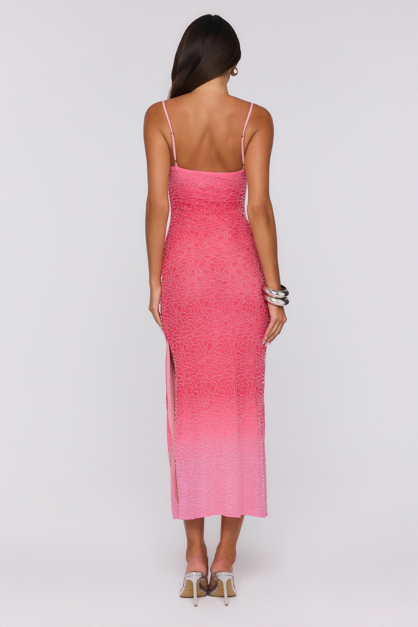 Vestido longo degradê Honeyed Nights — Rosa
