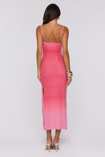 Vestido longo degradê Honeyed Nights — Rosa
