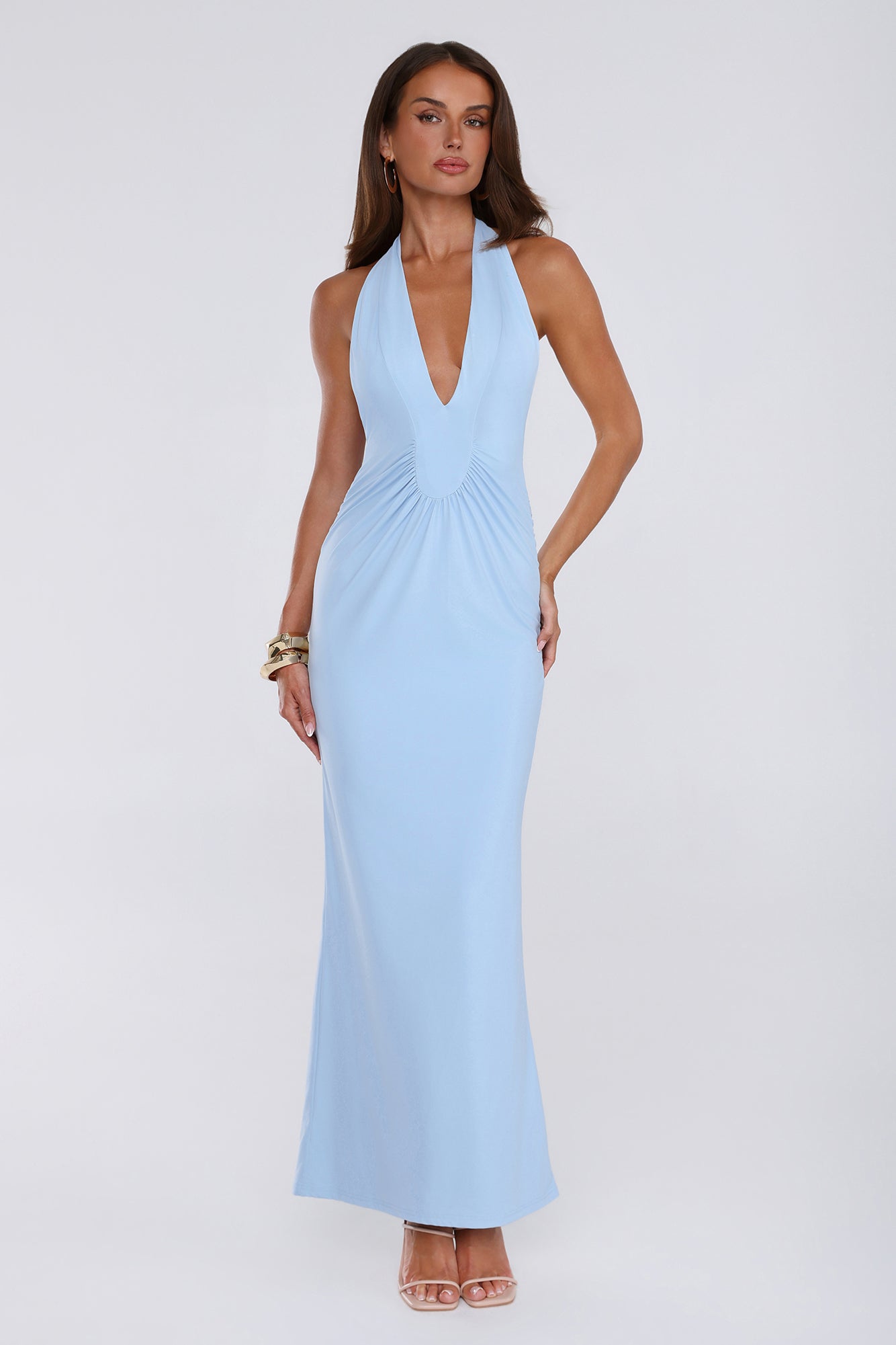 Vestido Longo Halter "Love Drifted" — Azul