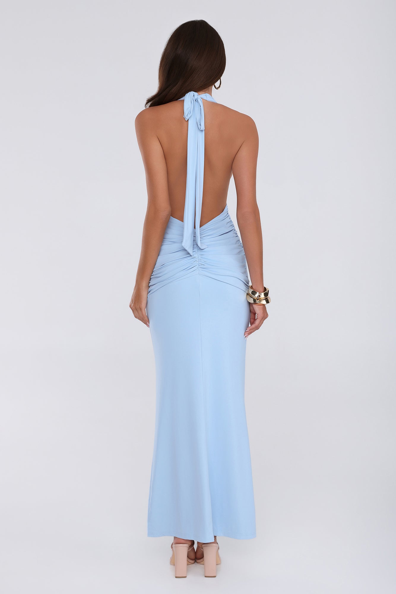 Vestido Longo Halter "Love Drifted" — Azul