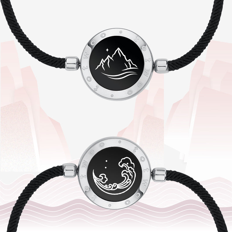 Mountain & Sea Touch Bracelets with Milan Rope (Black+Black)