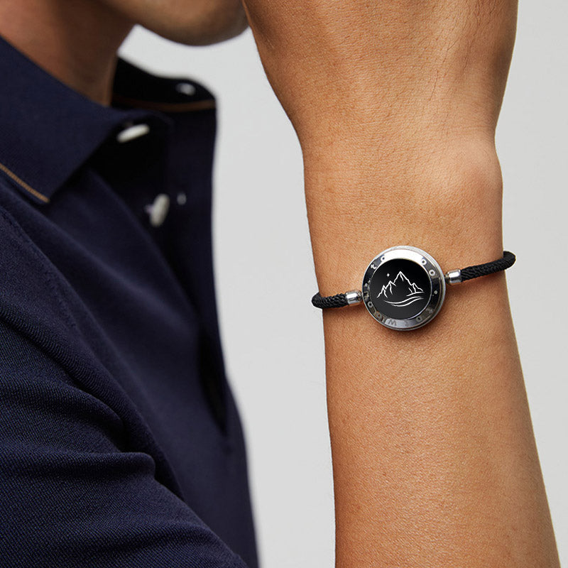 Mountain & Sea Touch Bracelets with Milan Rope (Black+Black)