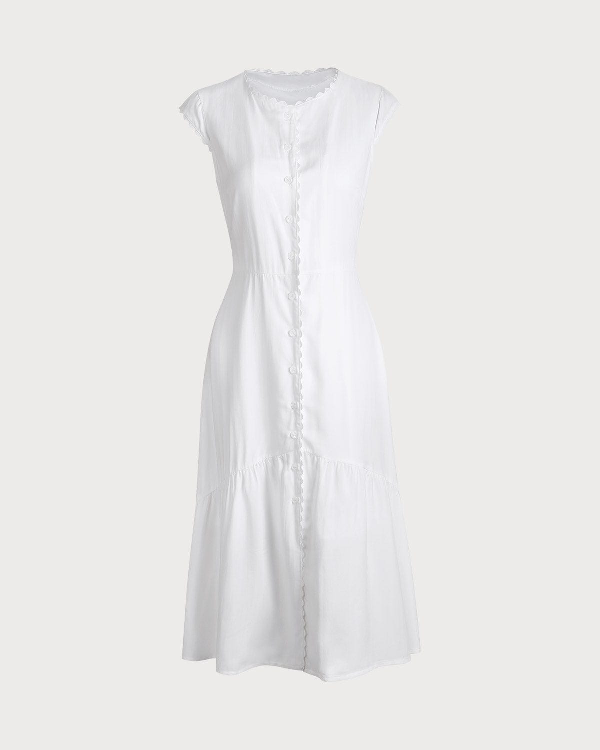 Vestido Midi Liso com Lapela