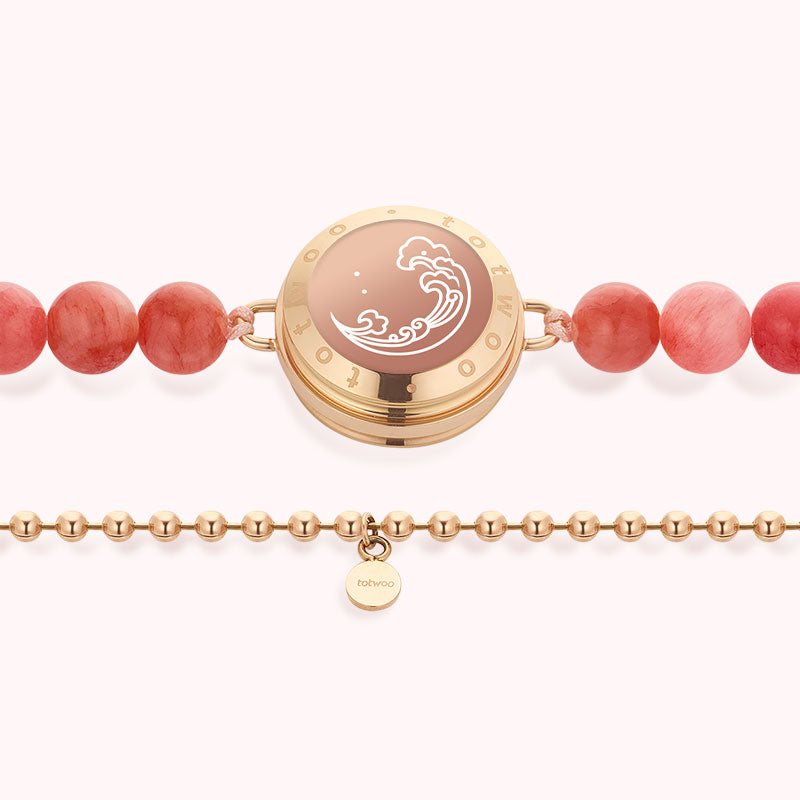 Mountain & Sea Touch Bracelets with Black Agate and Pink Persian Jade