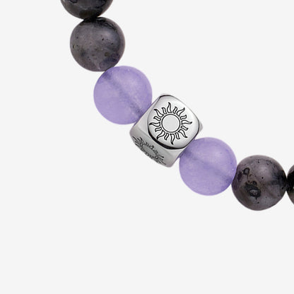 Sun & Moon Beaded Bracelets in Purple and Black
