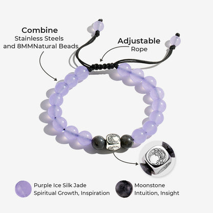 Sun & Moon Beaded Bracelets in Purple and Black