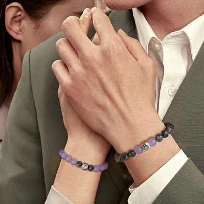 Sun & Moon Beaded Bracelets in Purple and Black