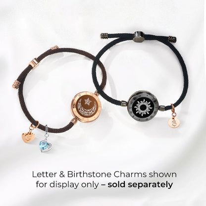 Sun and Moon Touch Bracelets with Milan Rope (Black+Brown)