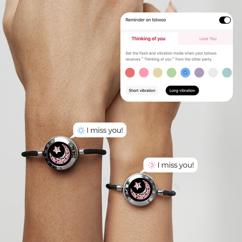 [Totwoo Signal Gift Box] Sun & Moon Bracelets with Black Milan Rope