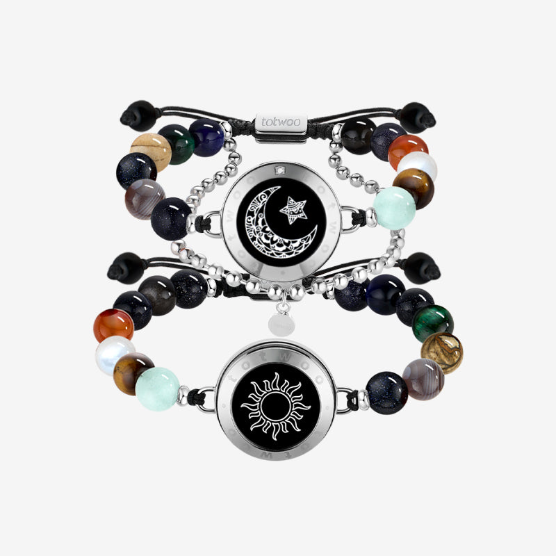 Sun & Moon Touch Bracelets with Solar System Guardian Beads