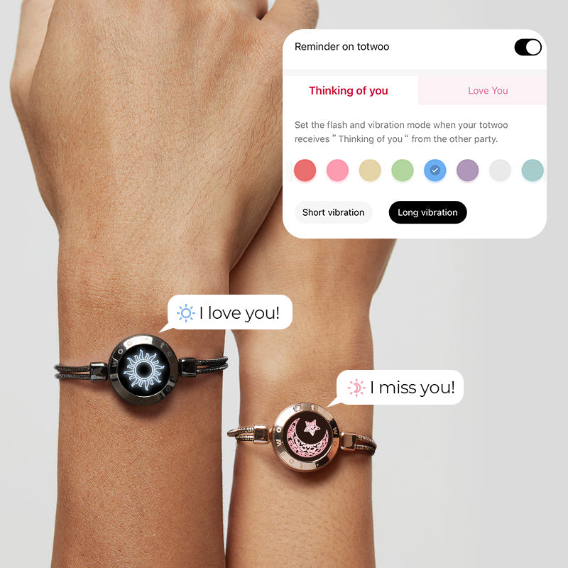Sun & Moon Touch Bracelets with Snake Chain