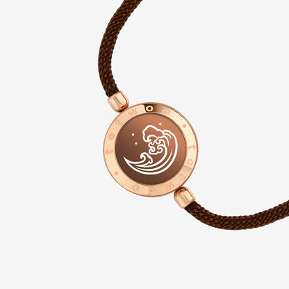 Mountain & Sea Touch Bracelets with Milan Rope (Black+Rose Gold)
