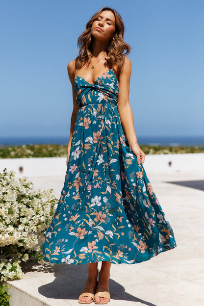 Vestido Midi Lady Like You — Verde-azulado