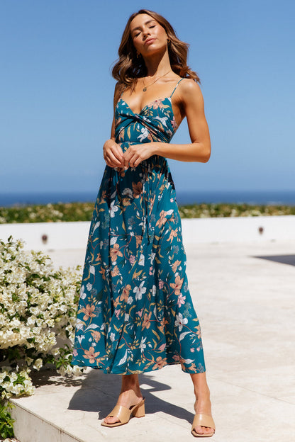 Vestido Midi Lady Like You — Verde-azulado
