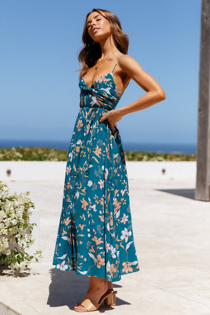 Vestido Midi Lady Like You — Verde-azulado
