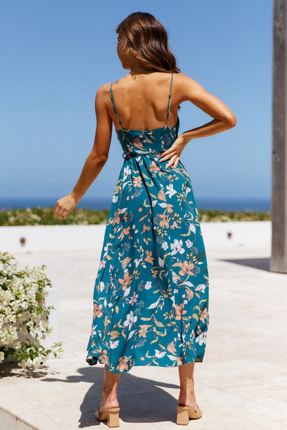 Vestido Midi Lady Like You — Verde-azulado