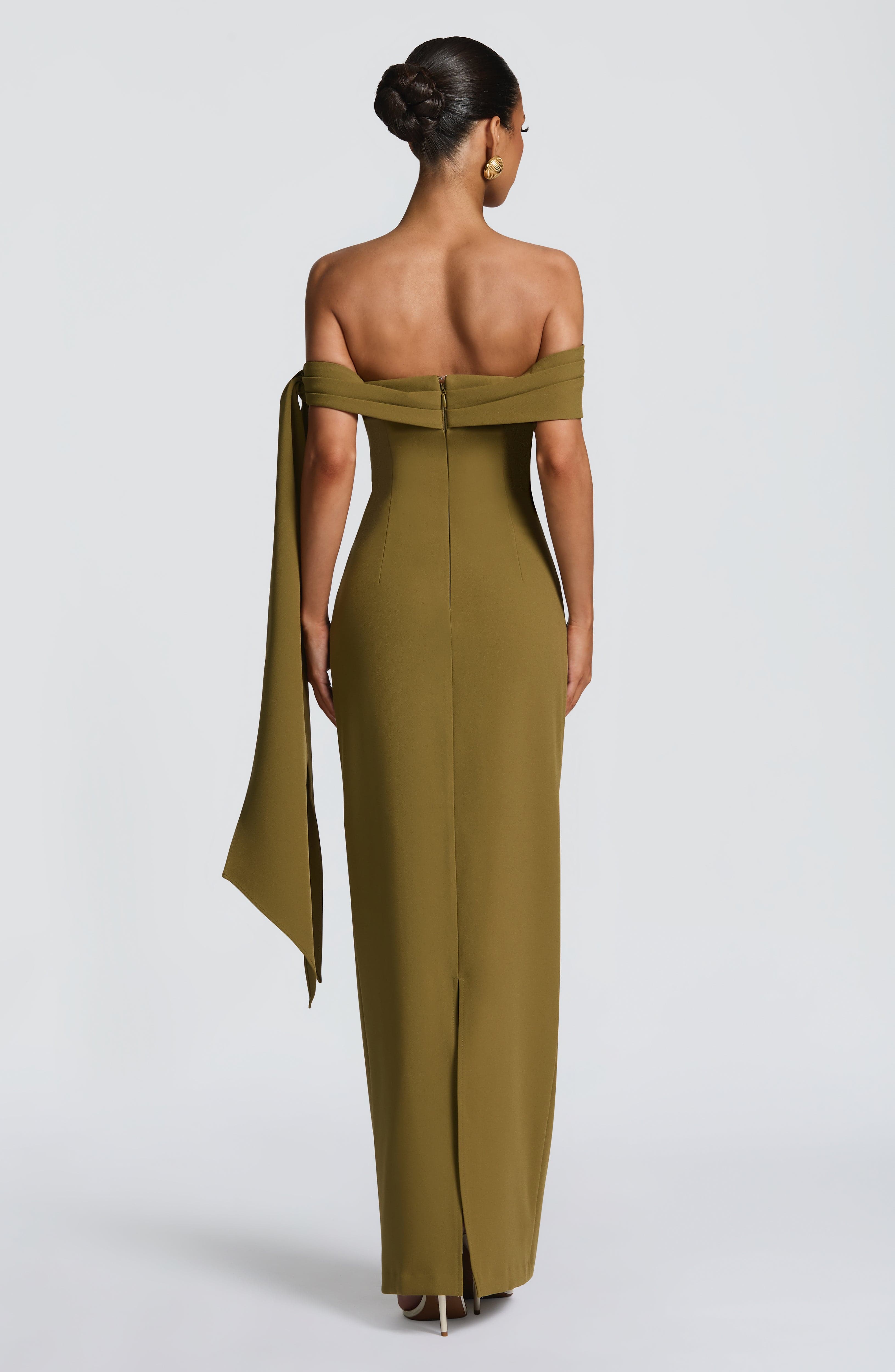 Vestido Longo Addie - Verde Oliva Escuro