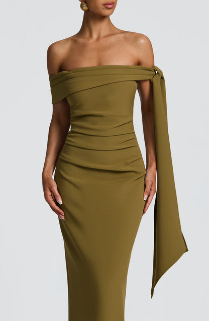 Vestido Longo Addie - Verde Oliva Escuro