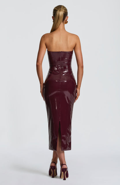 Vestido Midi Amala - Verniz Cereja