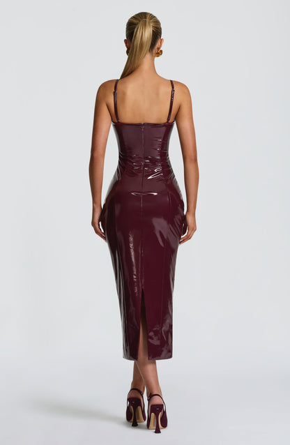 Vestido Midi Amala - Verniz Cereja