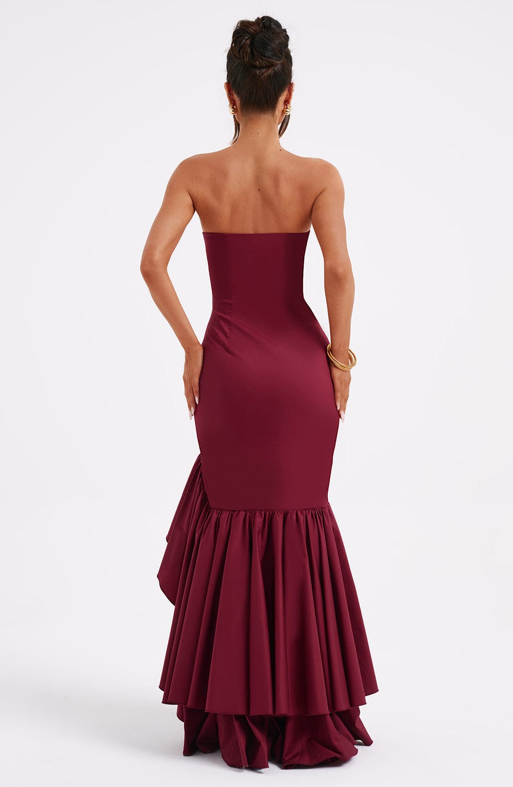 Vestido Longo Angelina - Borgonha