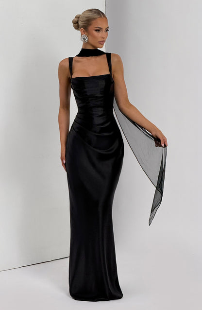 Vestido Longo Calanthe - Preto