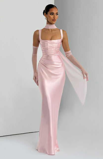 Vestido Longo Calanthe - Rosa Blush