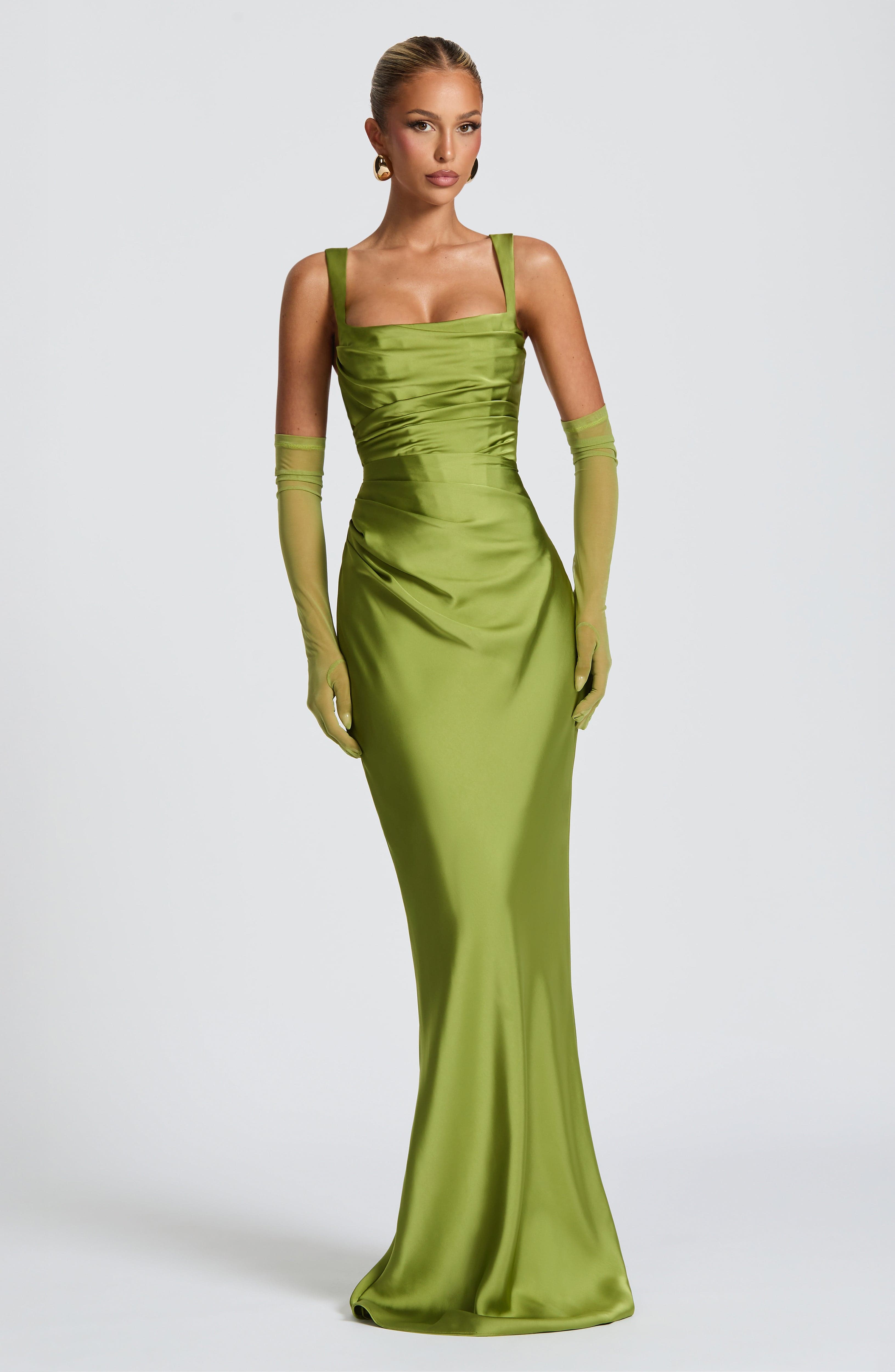 Vestido Longo Calanthe - Verde-oliva