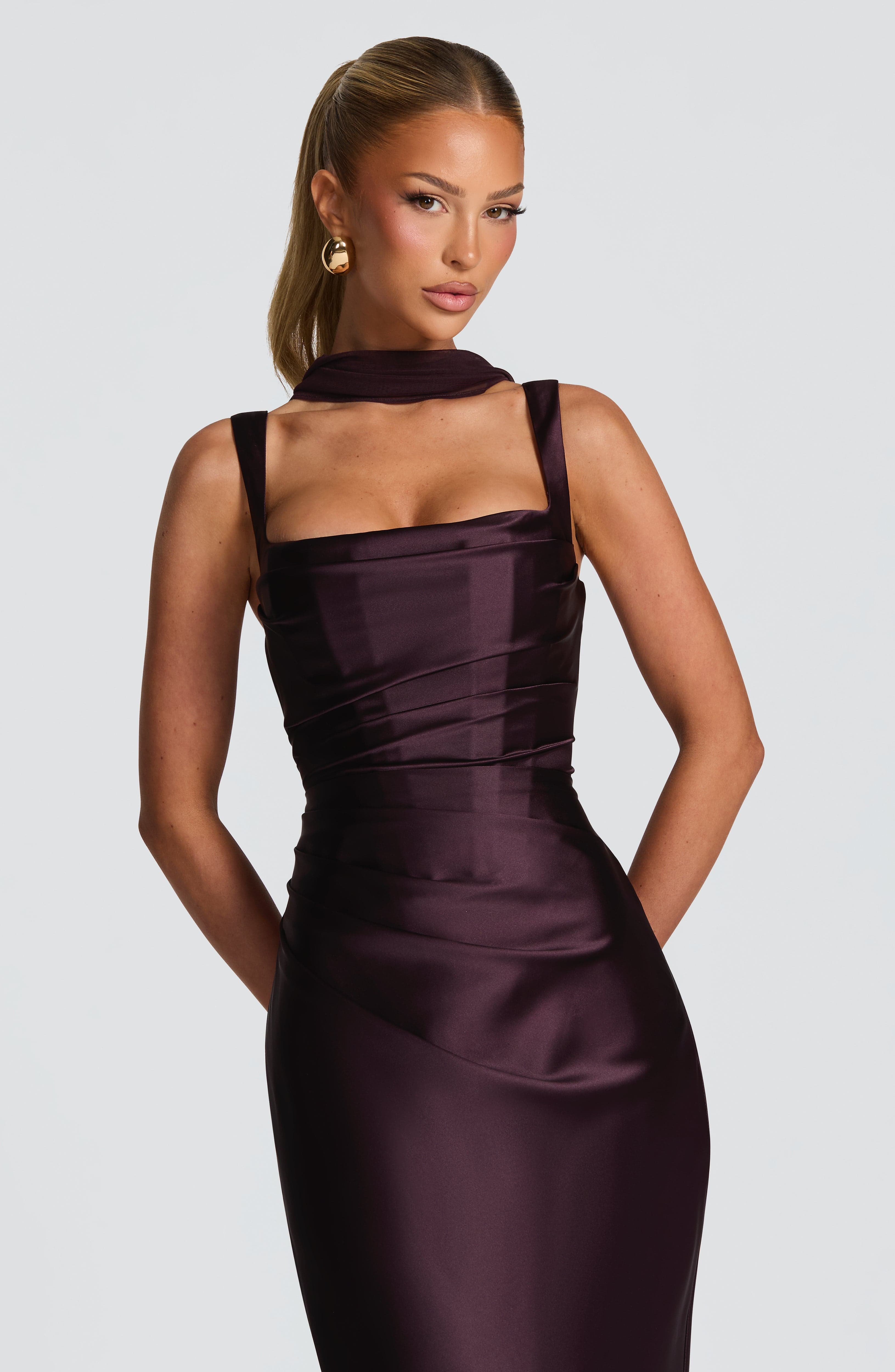 Vestido Longo Calanthe - Ameixa