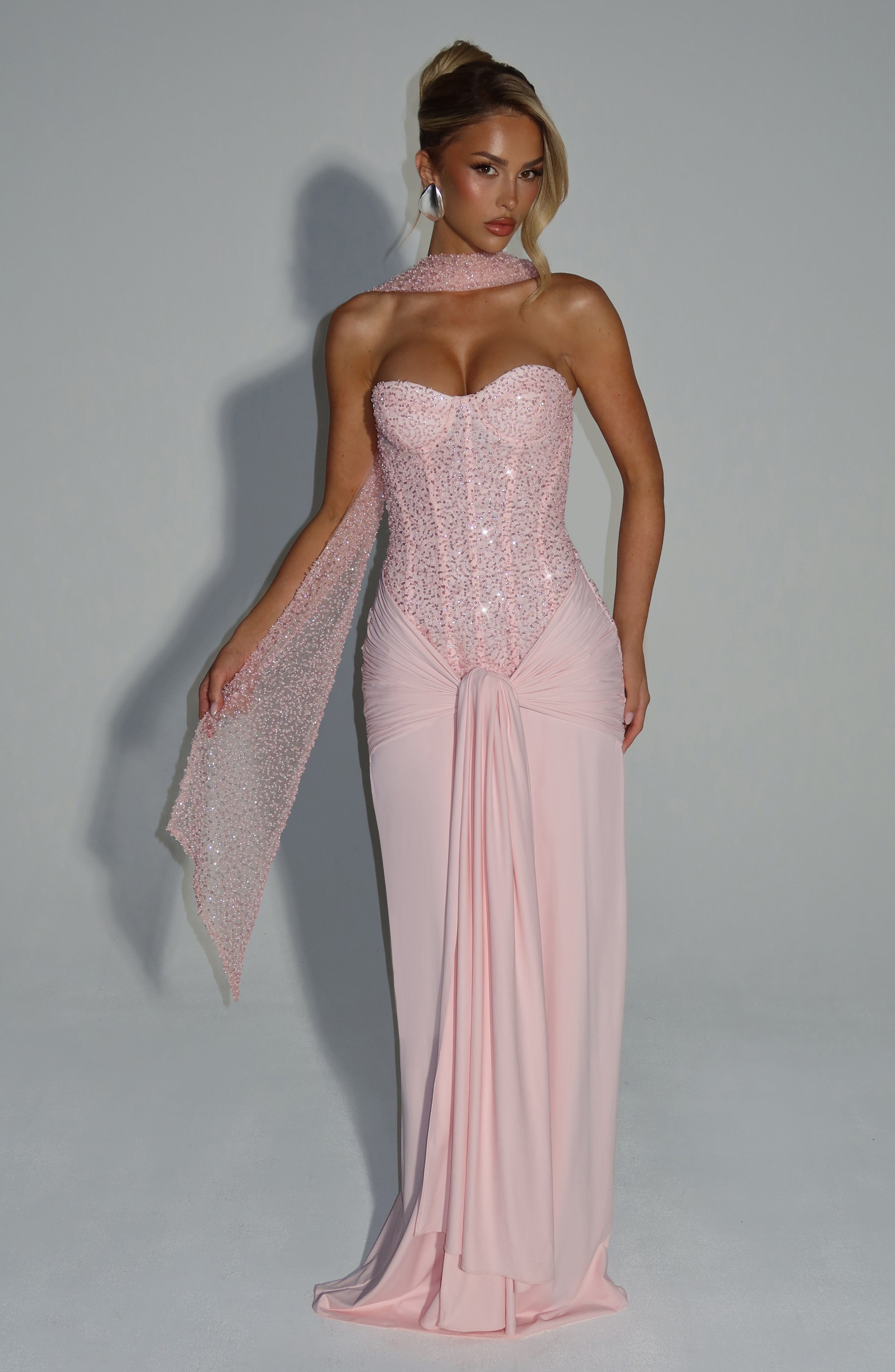 Vestido Longo Carina - Rosa Blush