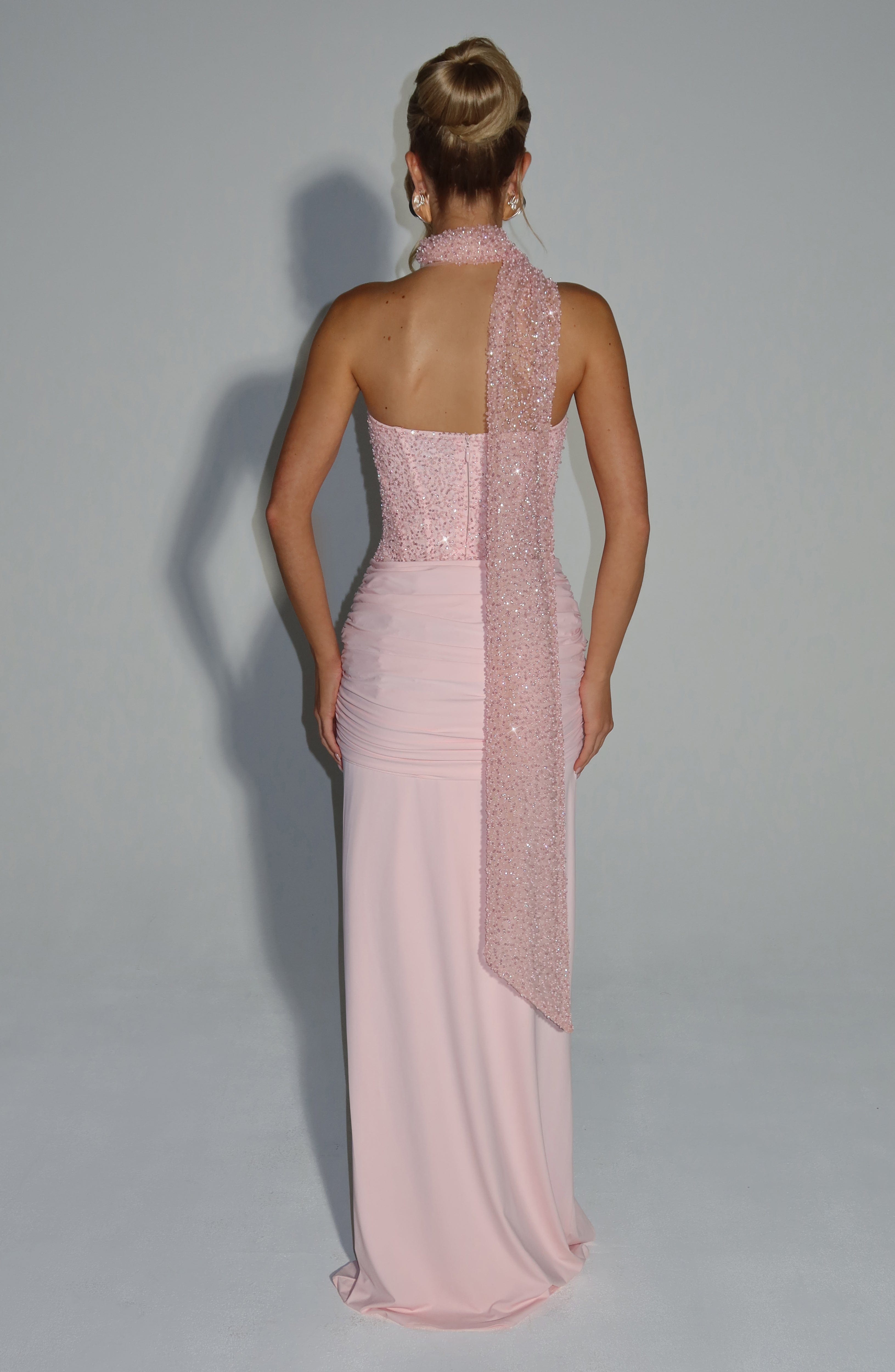 Vestido Longo Carina - Rosa Blush