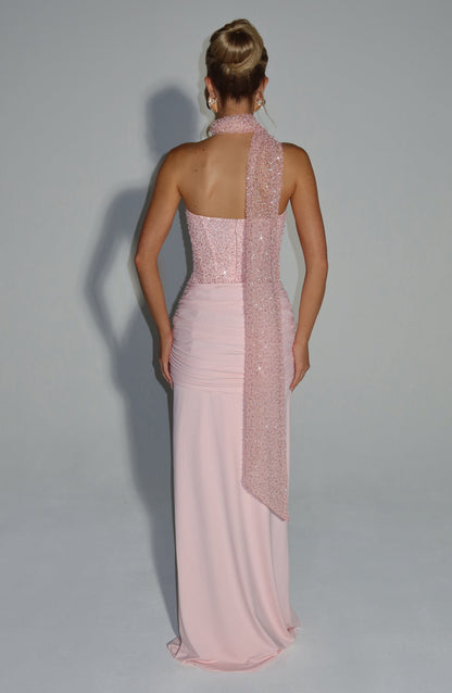 Vestido Longo Carina - Rosa Blush