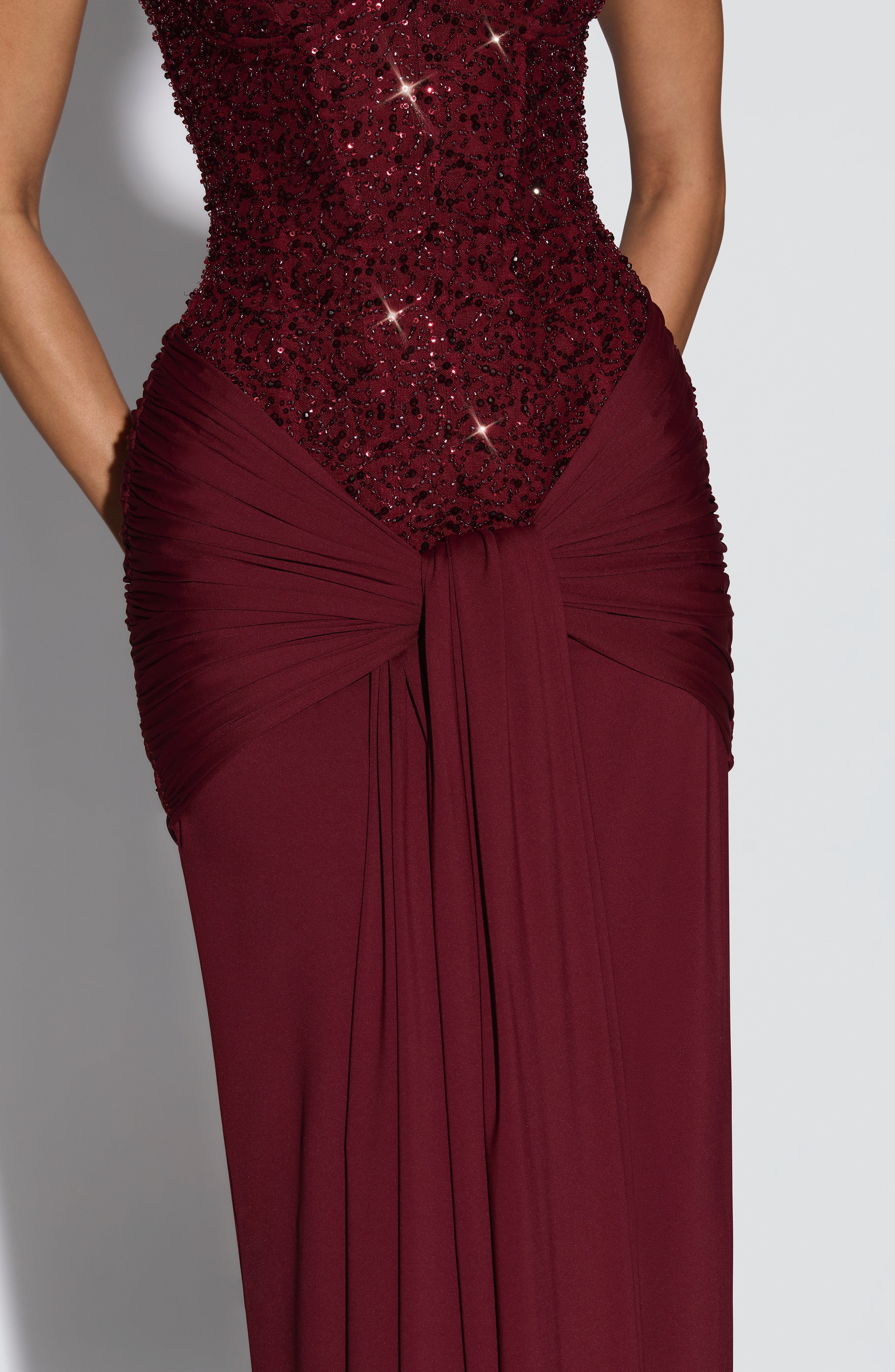 Vestido Longo Carina - Borgonha
