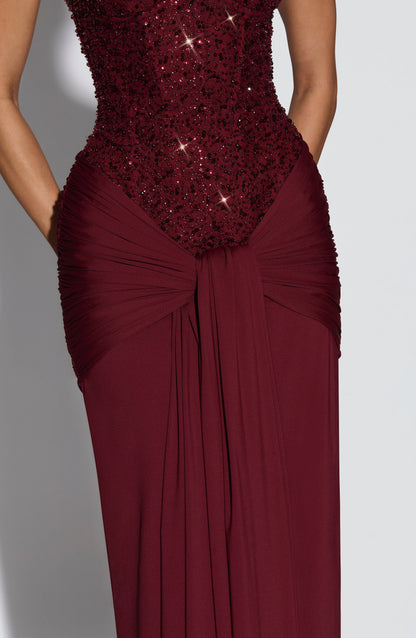 Vestido Longo Carina - Borgonha